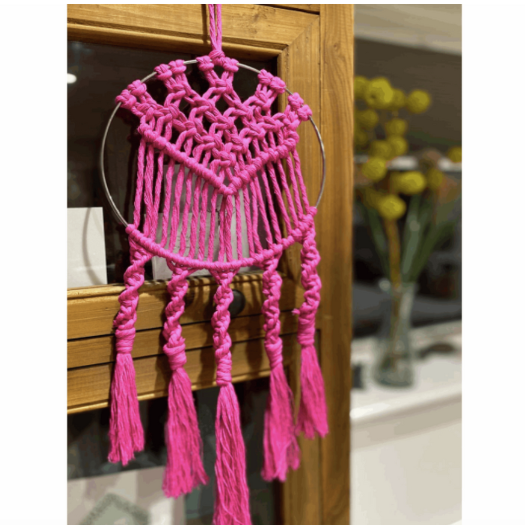 Macrame Project Example in Fuchsia Colour