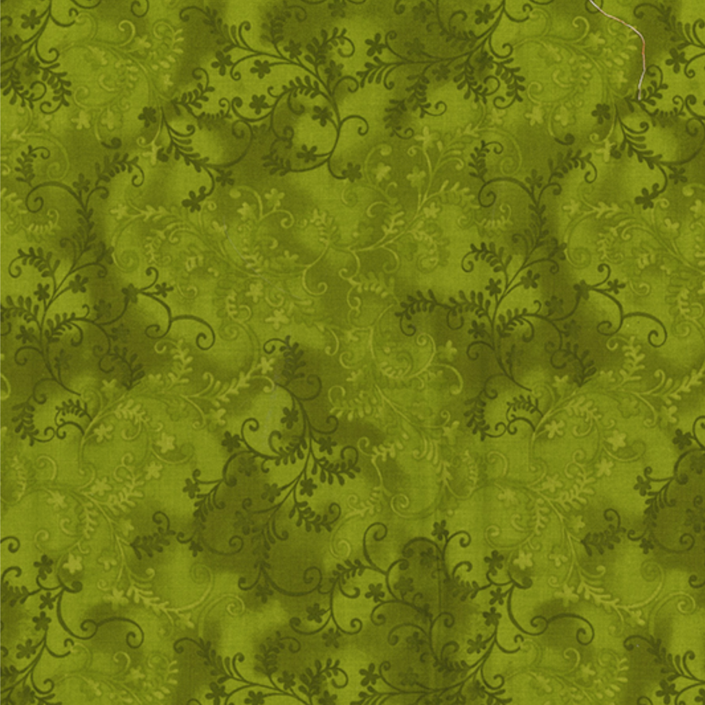 Moss Green Vine Cotton Fabric