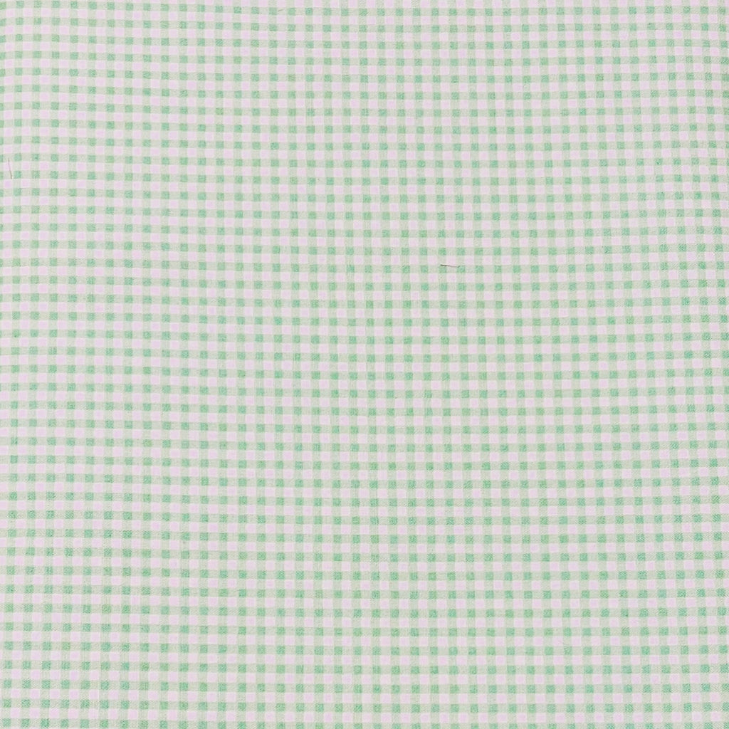 Green Gingham Cotton Fabric