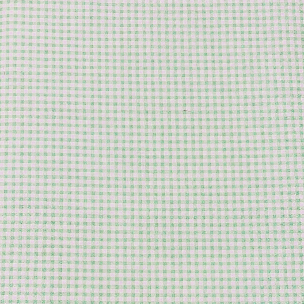 Green Gingham Cotton Fabric