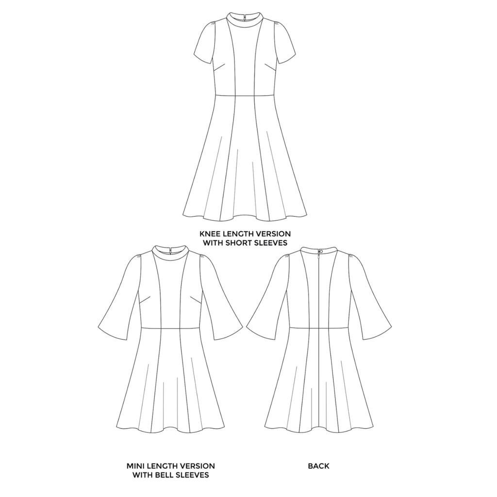 Martha Dress Sewing Pattern Sketch-Tilly and the Buttons