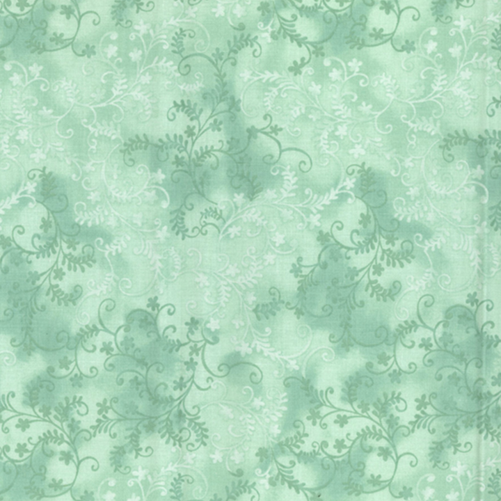 Mint Green Vine Cotton Fabric