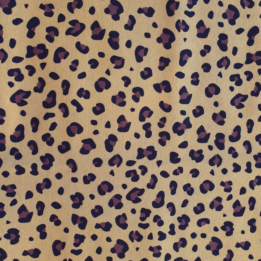 Mustard Leopard Print Ottoman Canvas Fabric