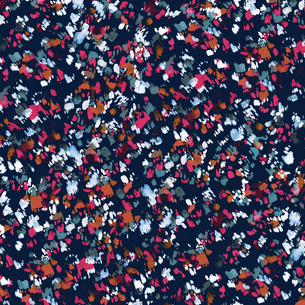 Navy Pink Colour Splash Cotton Lawn - Dashwood