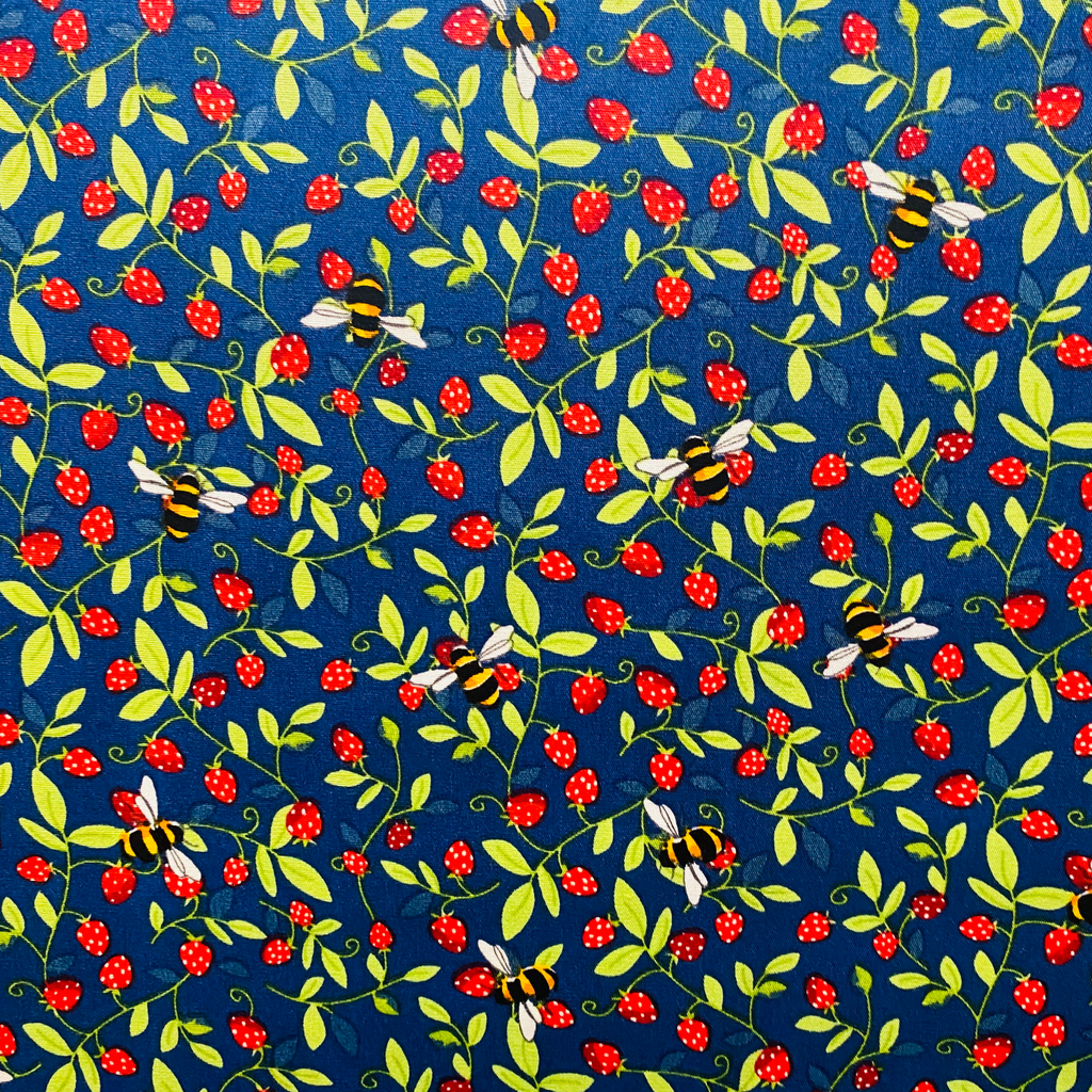 Strawberry Bees Fabric