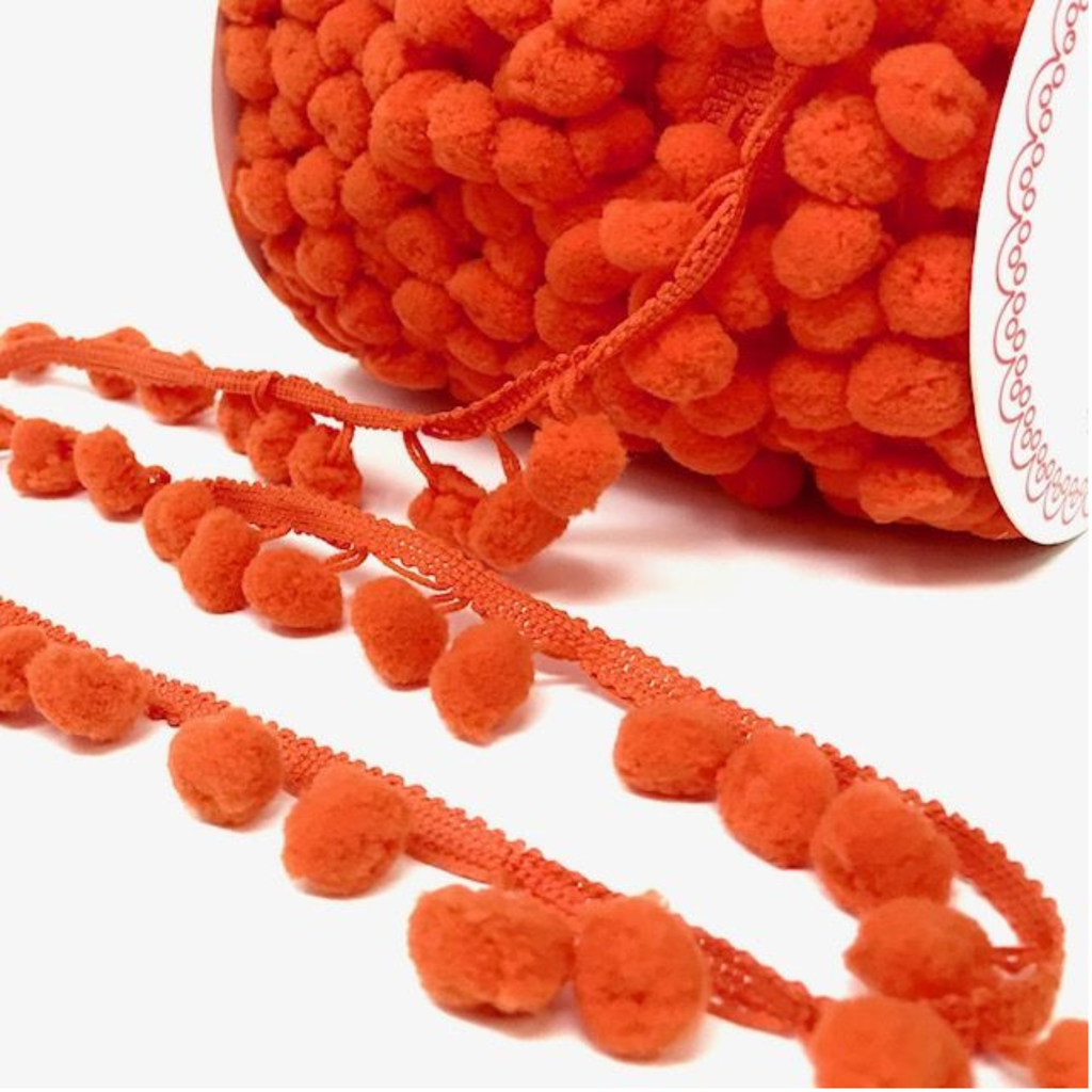 Orange Pom Pom Trim