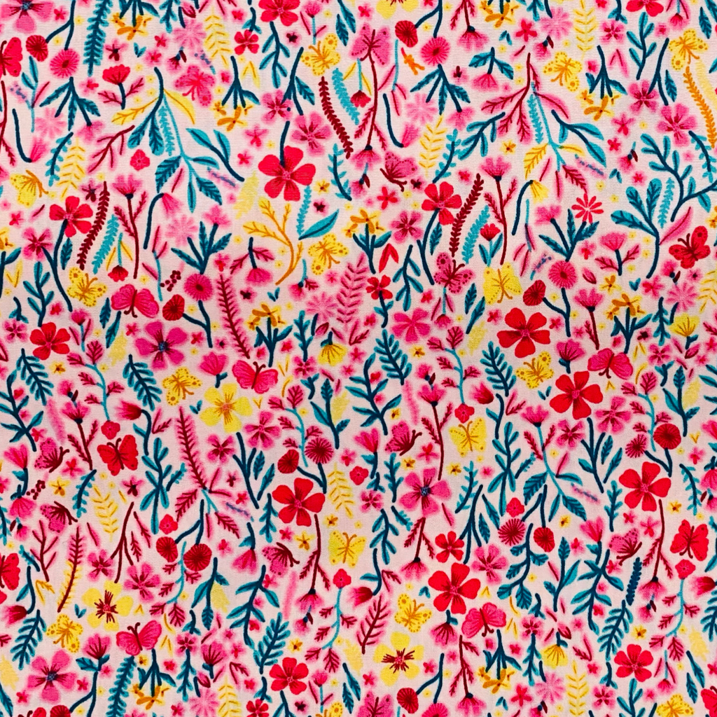 Pink Ditsy Floral Cotton Fabric