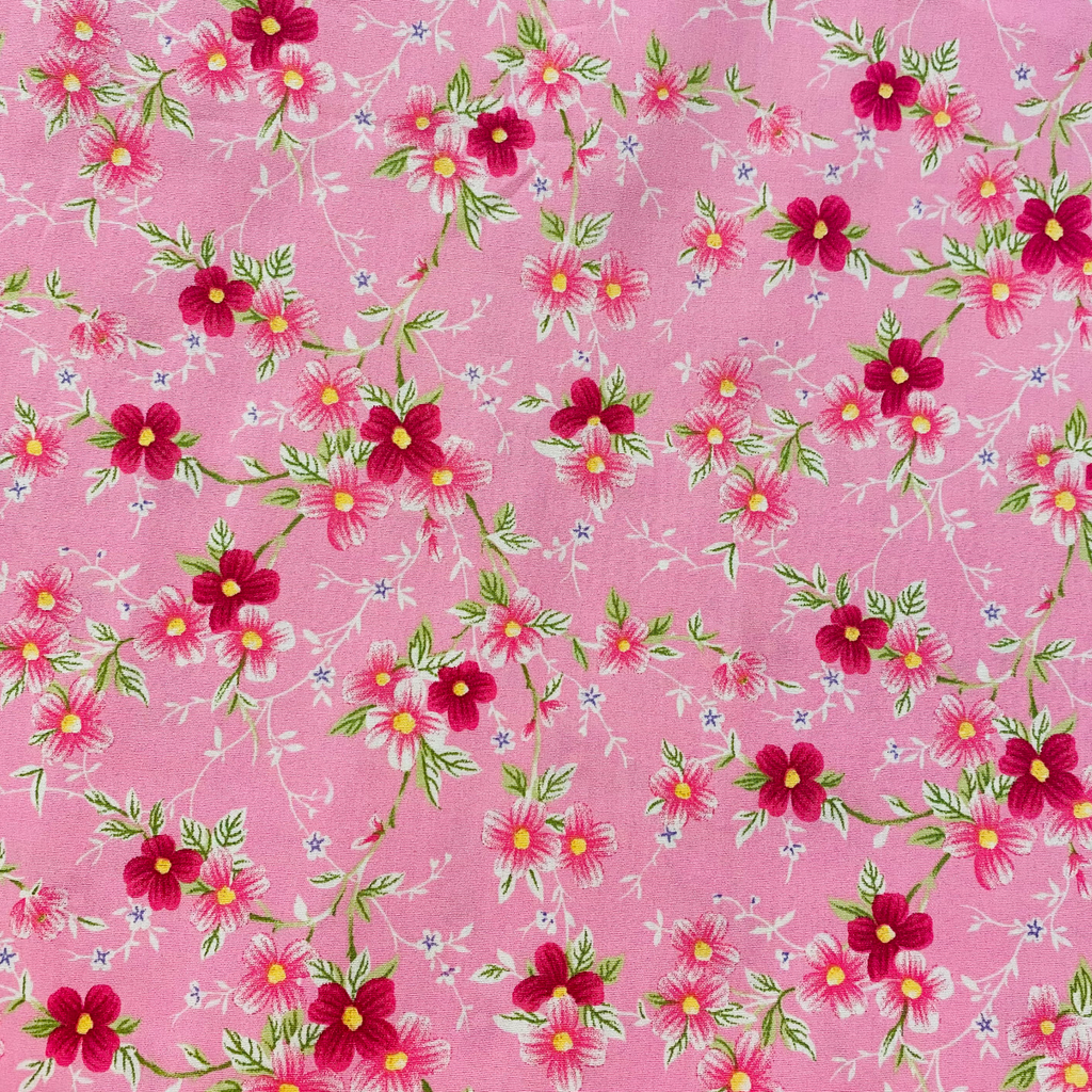 Pink Red Floral Fabric