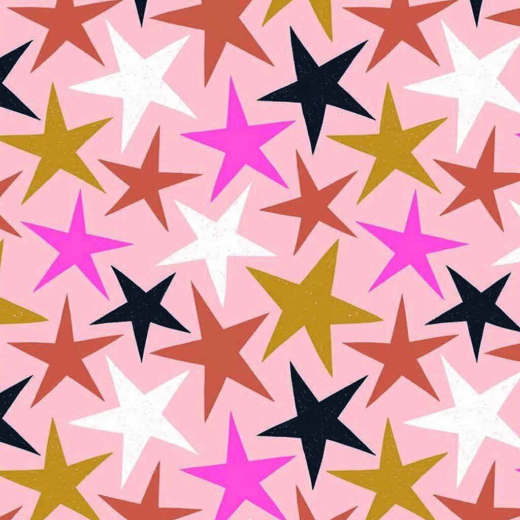 Pink Star Cotton Fabric - Dashwood Studio
