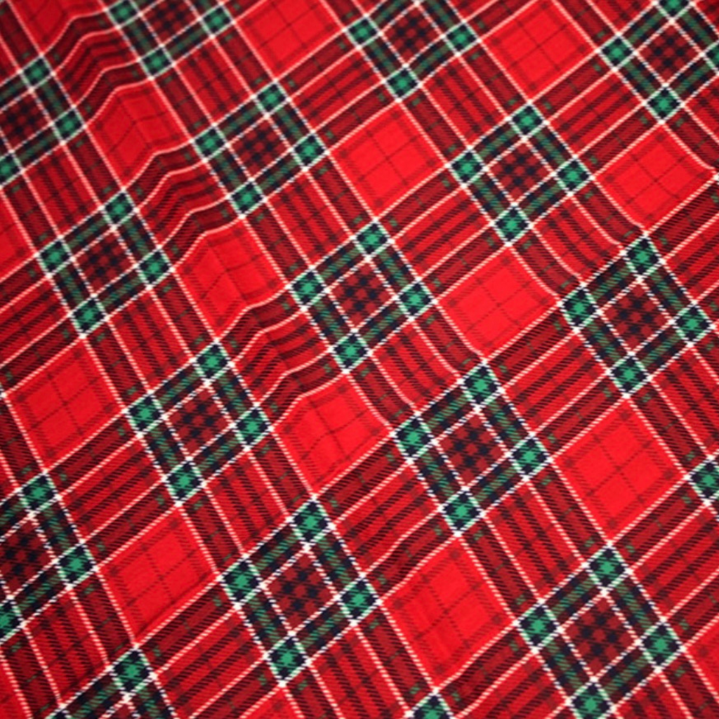 Red Tartan Christmas Cotton Fabric