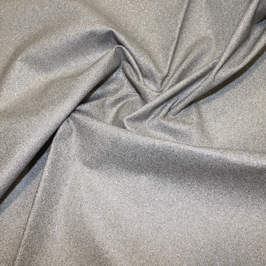 Silver Grey Glitter Cotton Fabric
