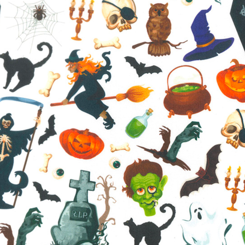 Spooky Halloween Themed Cotton Fabric