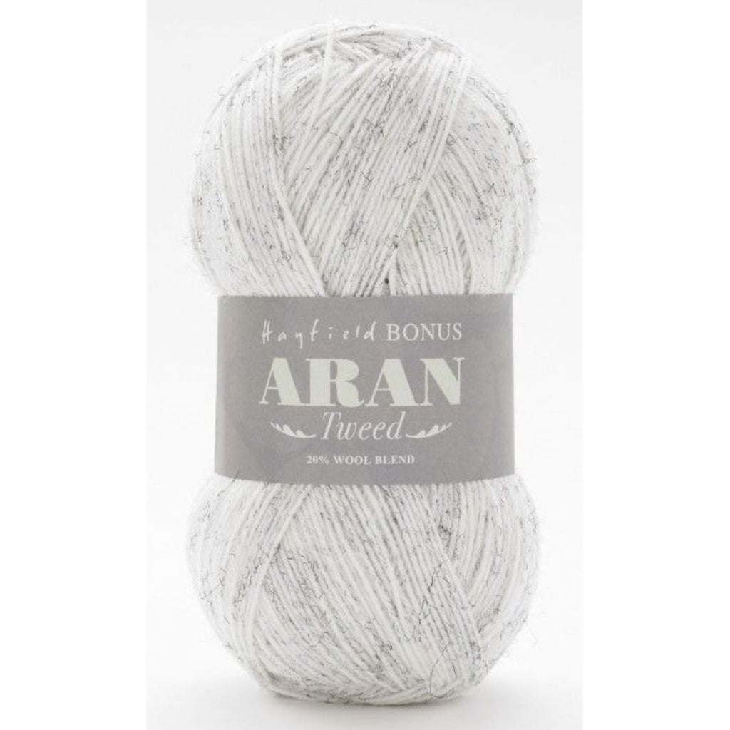 Light Grey Aran Tweed Yarn (400g)