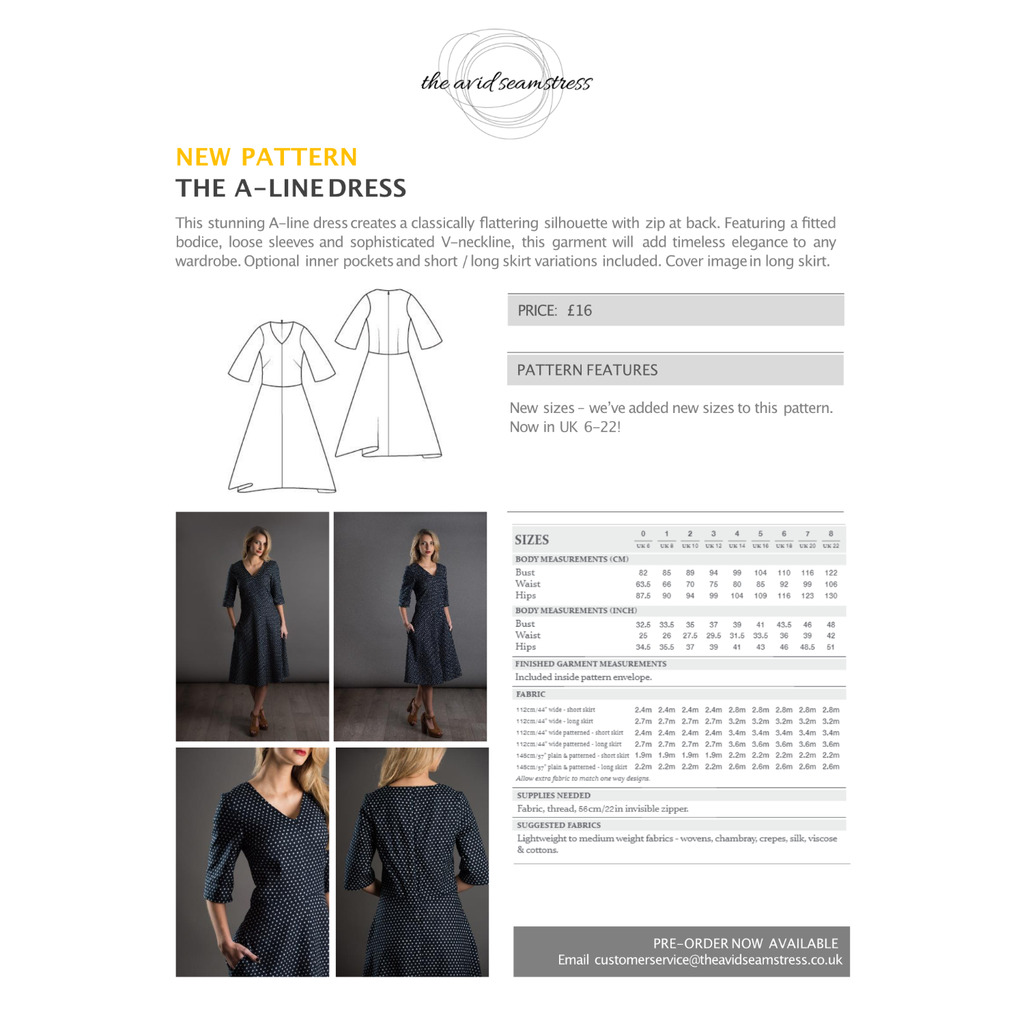 The A Line Dress Sewing Pattern