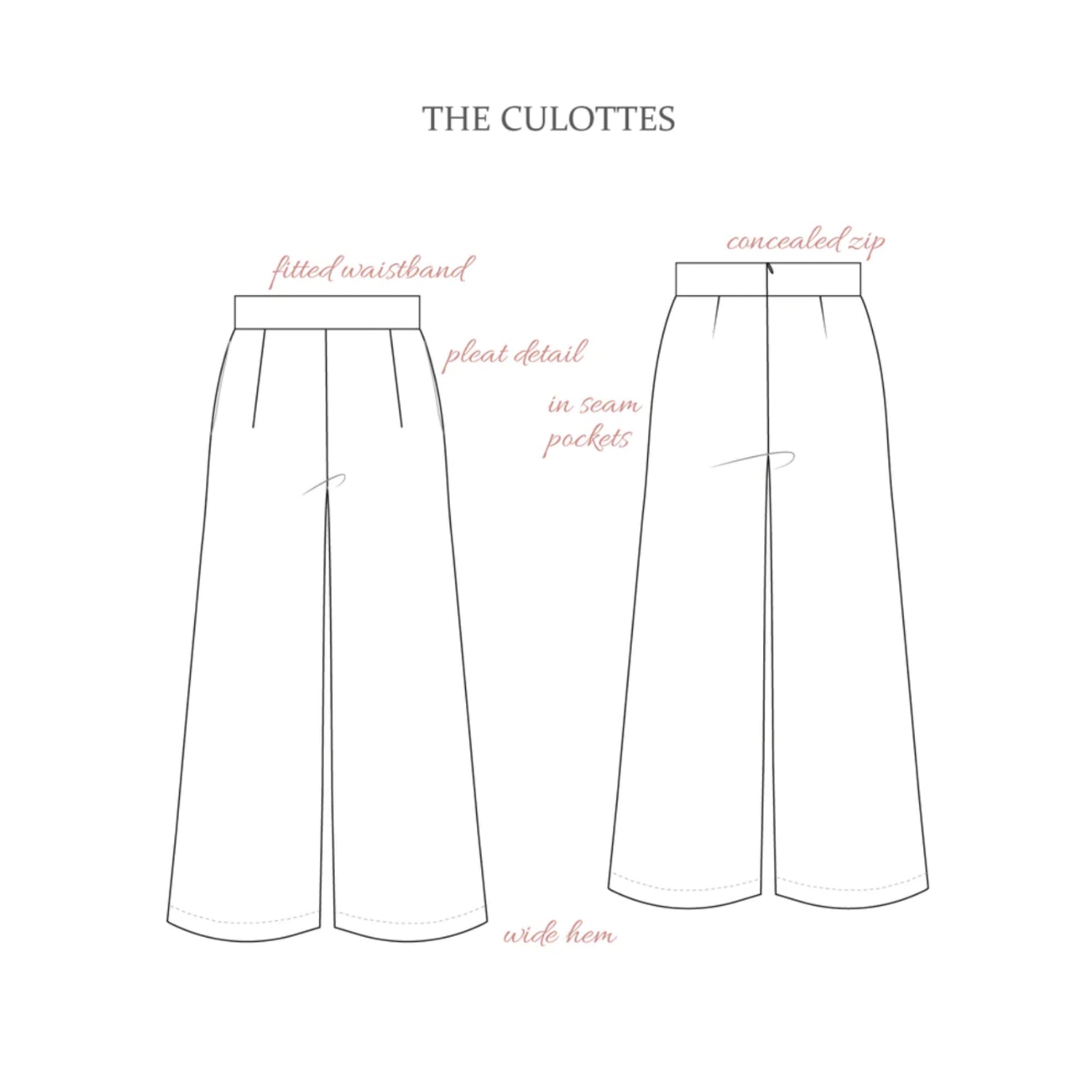 Culottes Fashion Sketch Template