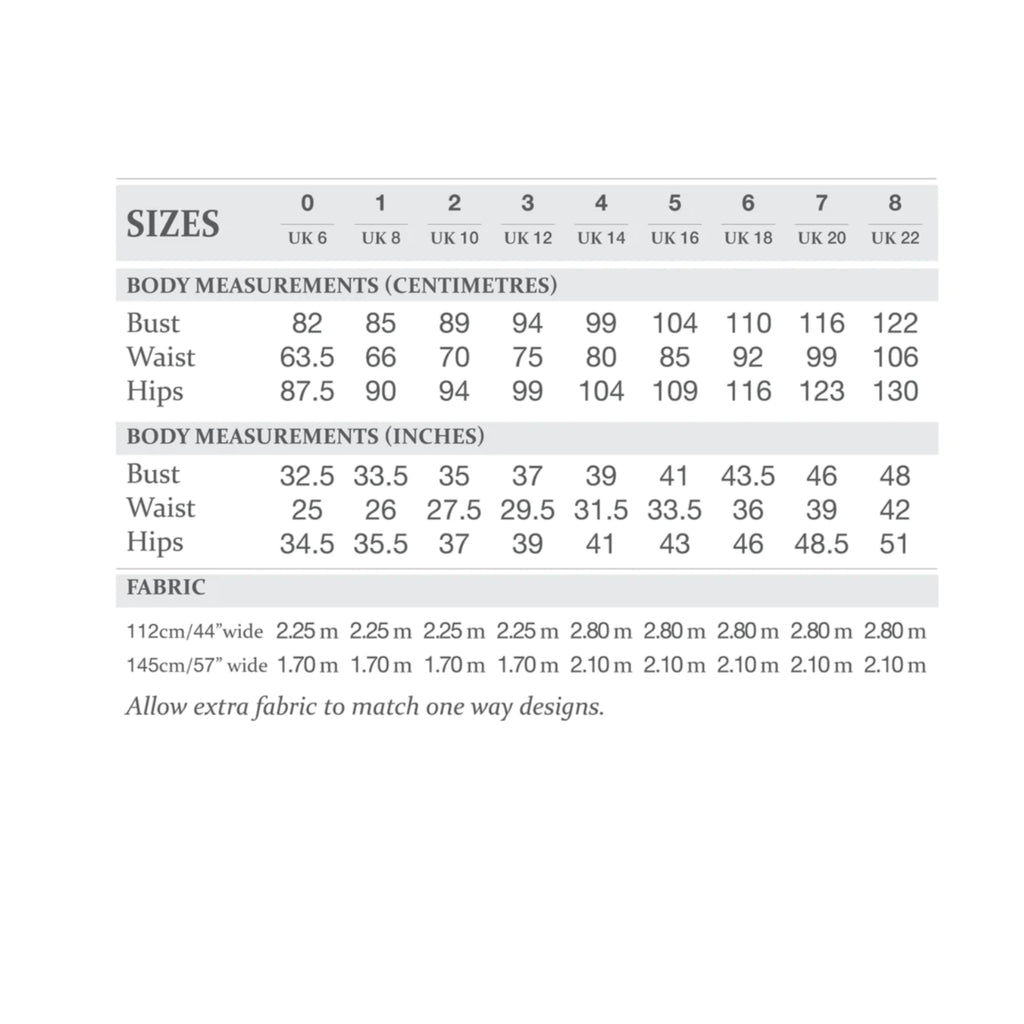 The Shift Dress Sewing Pattern-Body Measurements