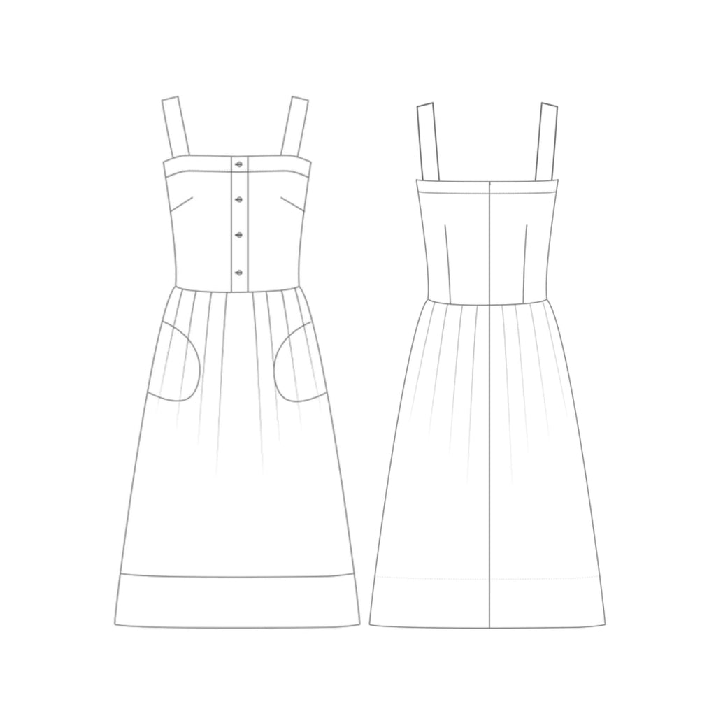 The Sun Dress Sewing Pattern-Sketch