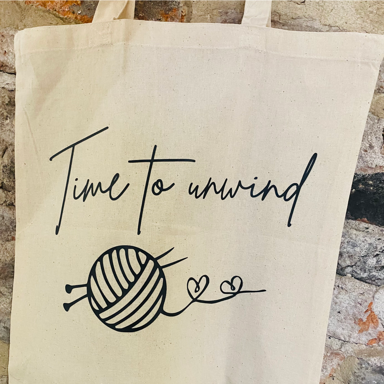 Time To Unwind Tote Bag, Funny Knitting / Crochet Yarn Bag – Sweet Mint  Handmade Goods