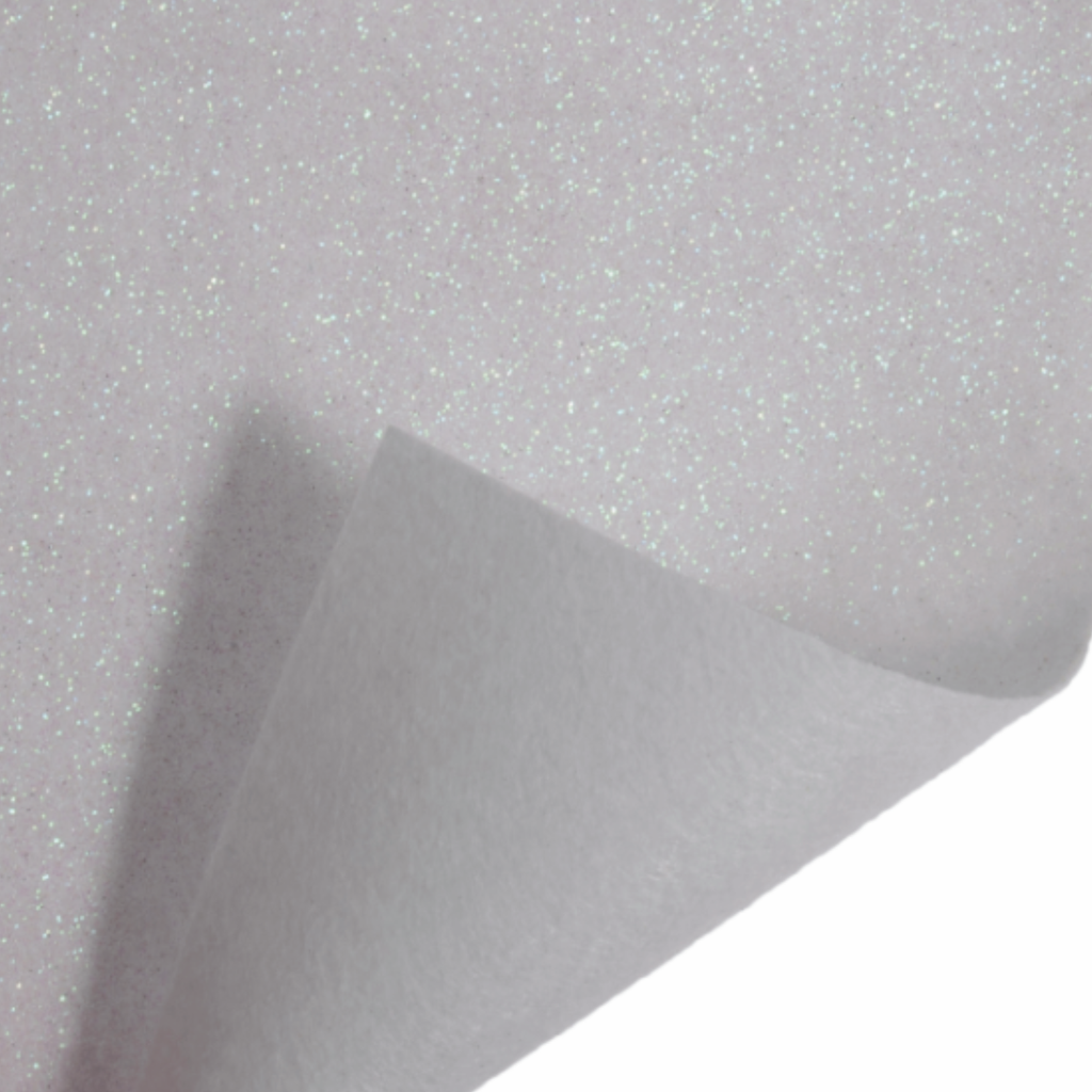 White Glitter Felt Sheet