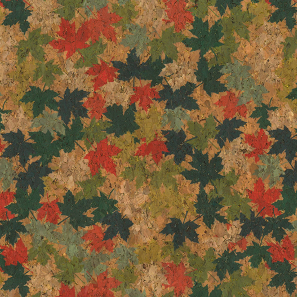 Red Leaf Cork Fabric